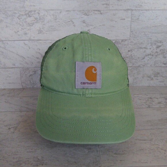 Carhartt Hat Cap Snapback Green Work Wear Logo Outdoors Adjustable Mens - Picture 2 of 7